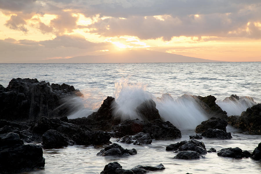 Waves on Makena Rocks Photograph by Jenna Szerlag