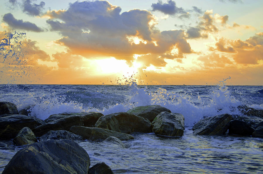 Waves Hit The Rocks  Photograph by Ken Figurski