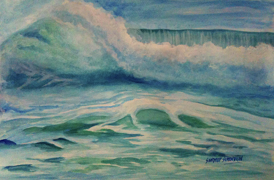 Waves Painting by Sandeep Surendran - Fine Art America