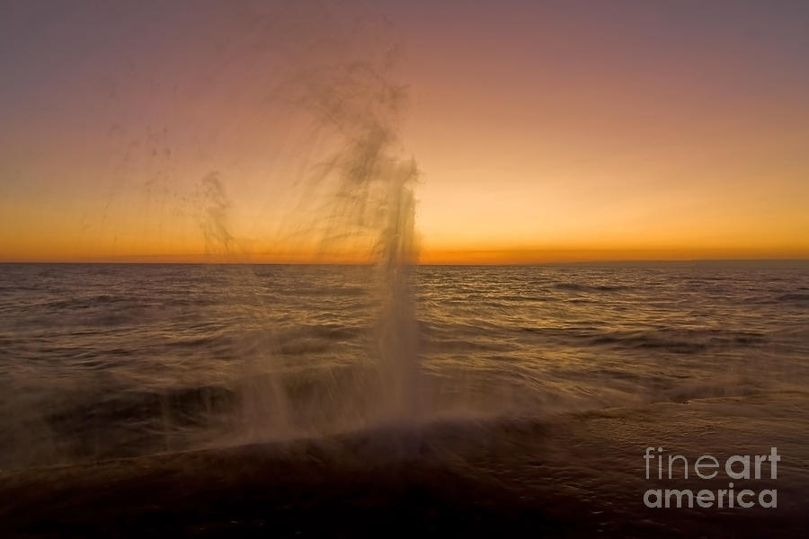 Waves splash at dawn Photograph by Sven Brogren