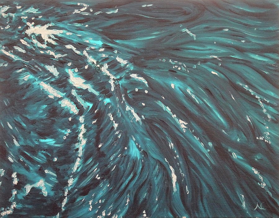 Waves - Turquoise Painting by Neslihan Ergul Colley
