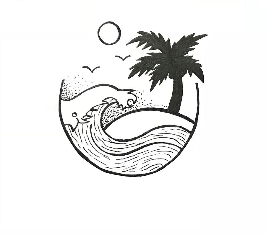 Waves under the sun Drawing by Nahomi Gomez