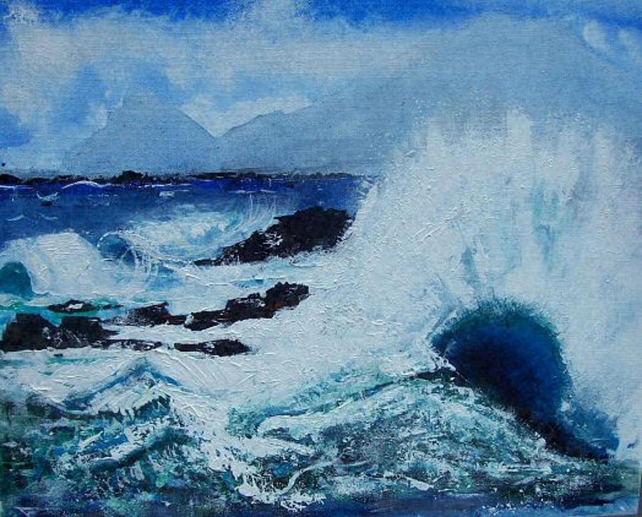 Waves Painting - Waves by Valerie Wolf Waves Painting - Waves by Valerie Wolf