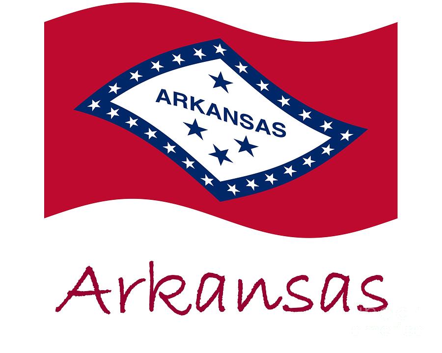Flag Digital Art - Waving Arkansas Flag And Name by Frederick Holiday