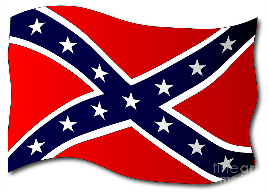 Waving Confederate Flag Isolated Digital Art by Bigalbaloo Stock | Pixels