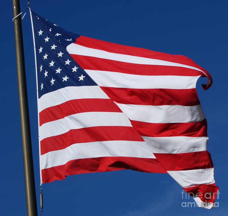 Waving Flag Half Mast 911 Memorial Photograph by MountainSky S | Fine ...