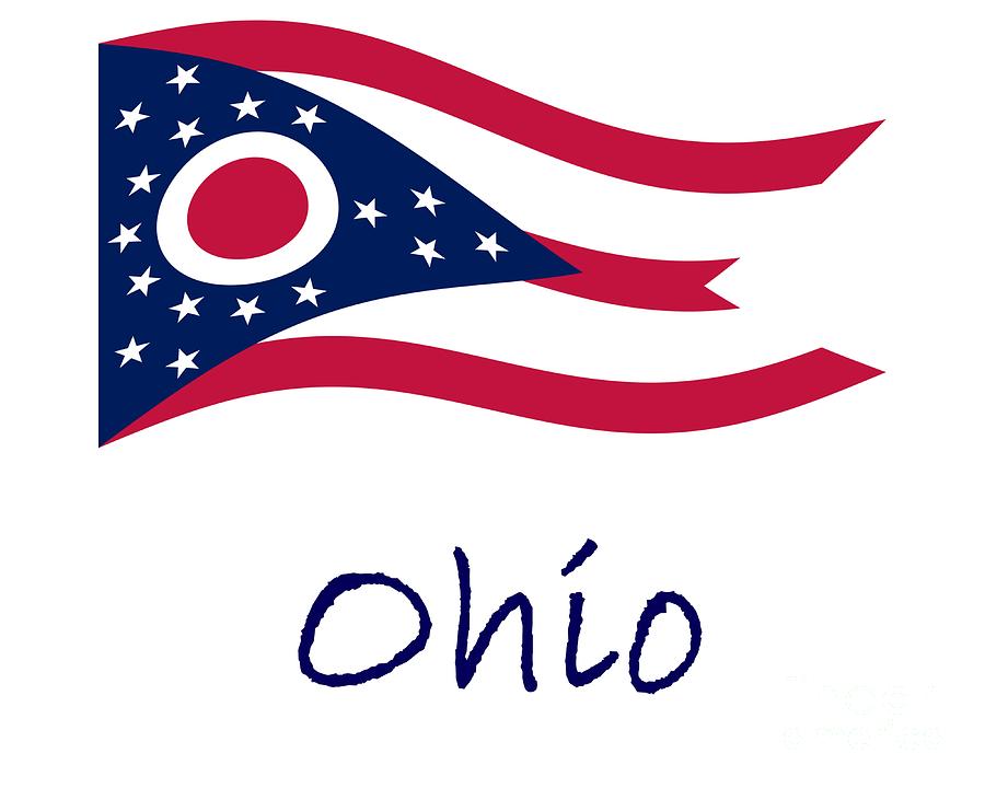 Flag Digital Art - Waving Ohio Flag And Name by Frederick Holiday
