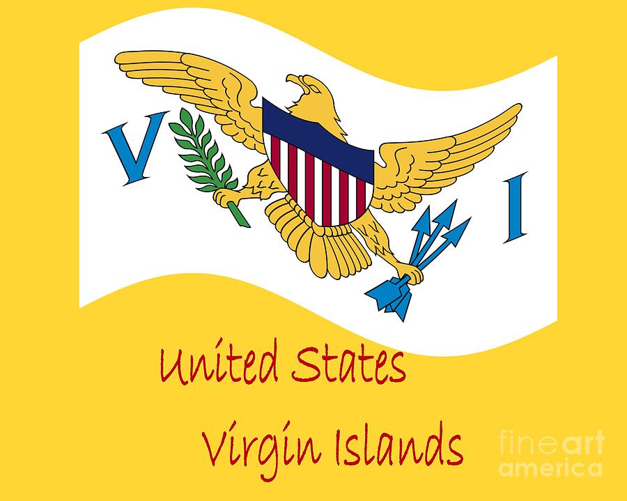 Waving United States Virgin Islands Flag And Name Photograph by ...