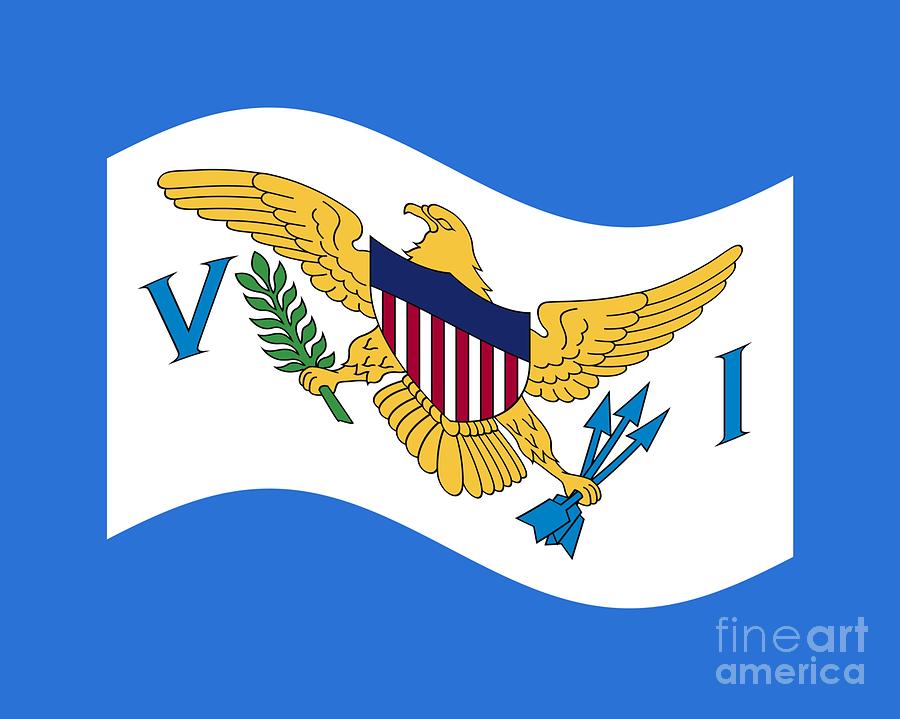Flag Digital Art - Waving United States Virgin Islands Flag by Frederick Holiday