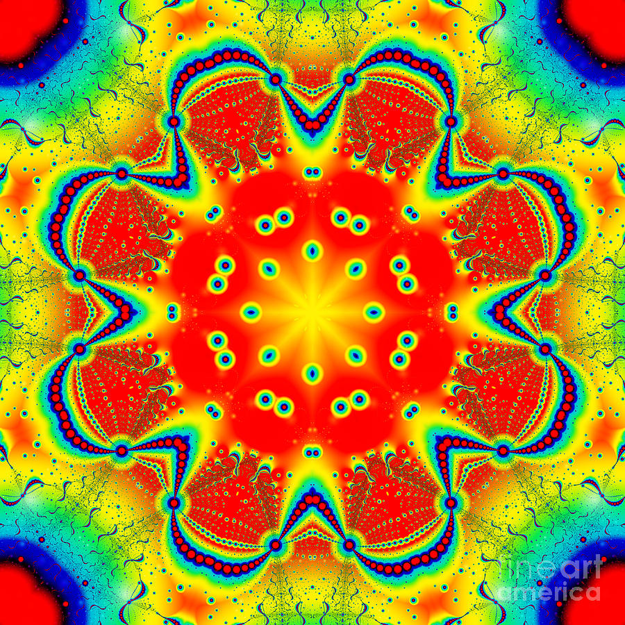 Wavy Circle Fractal Mandala Digital Art