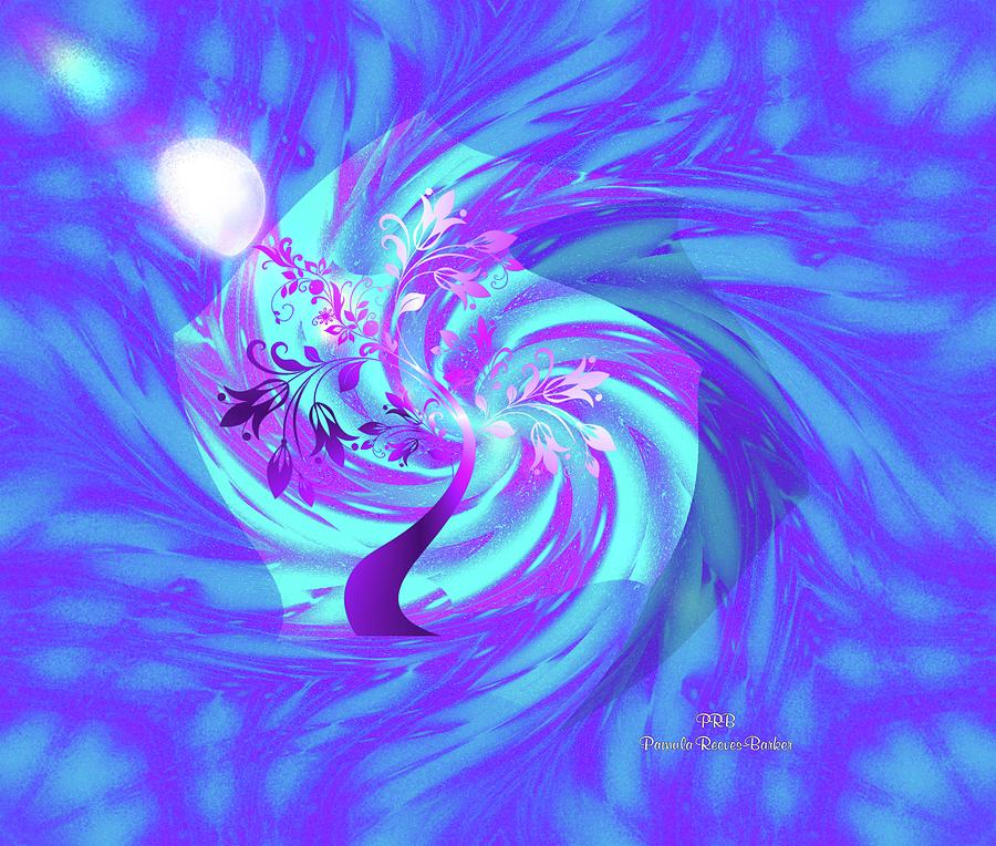 Wavy Moonlight Tree Digital Art by Pamula Reeves-Barker - Fine Art America