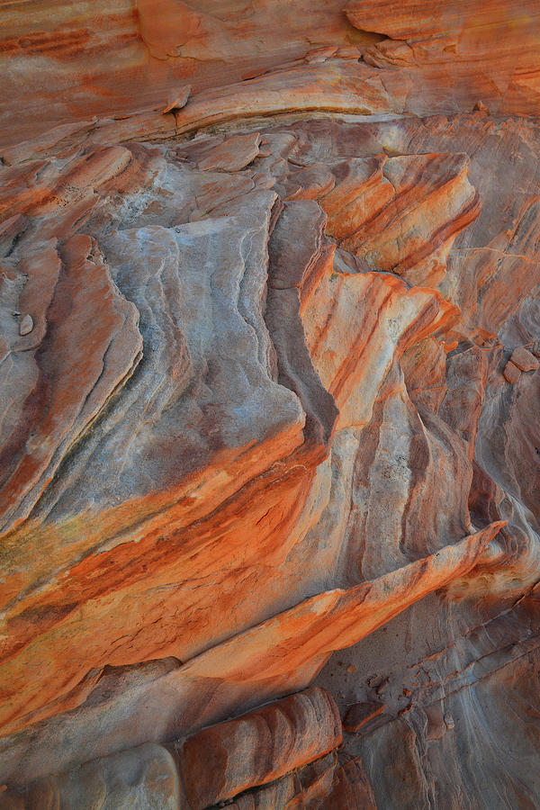 Wavy Patterns of Color in Valley of Fire Wash 3 Photograph by Ray Mathis