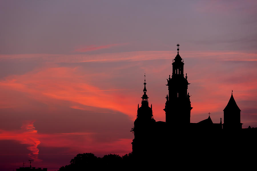 Wawel Castle and Cathedral Silhouette in Krakow Photograph by Artur Bogacki