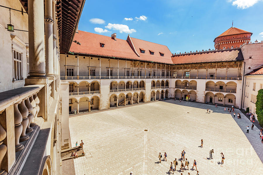 Wawel Castle, Cracow, Poland. The tiered arcades of renaissance courtyard. Photograph by Michal Bednarek