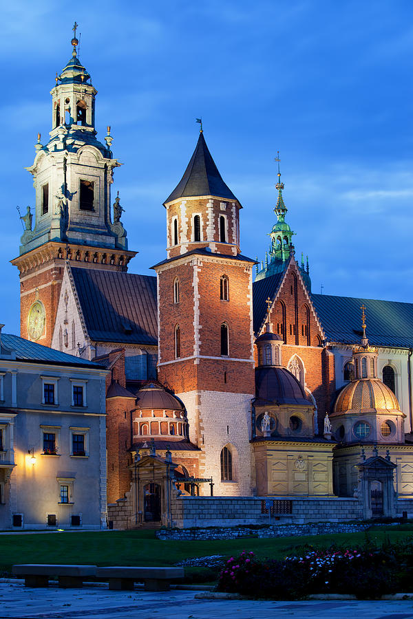 Wawel Royal Cathedral by Night in Krakow Photograph by Artur Bogacki