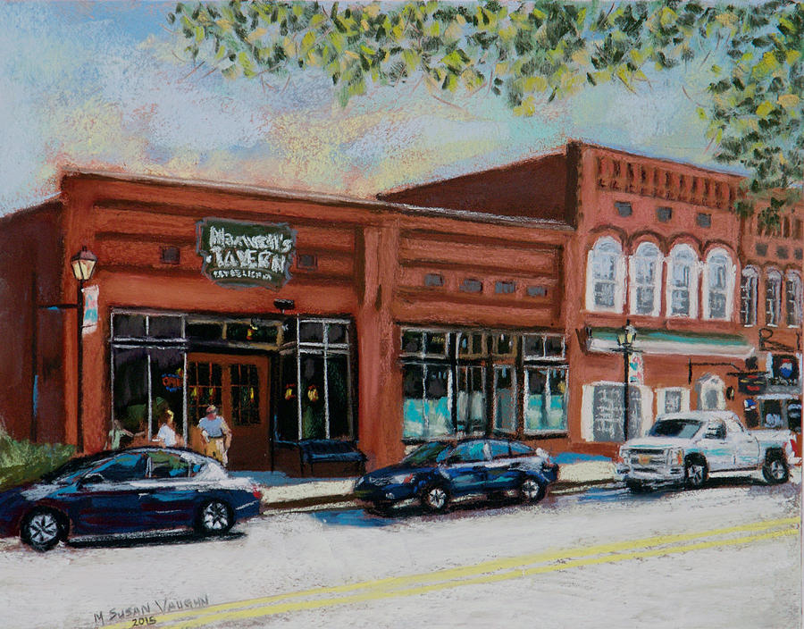 Waxhaw Main Street And Maxwells Painting by Mary Susan Vaughn