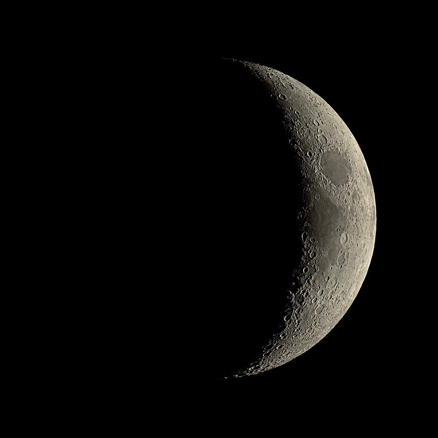 Moon Photograph - Waxing Crescent Moon by Eckhard Slawik