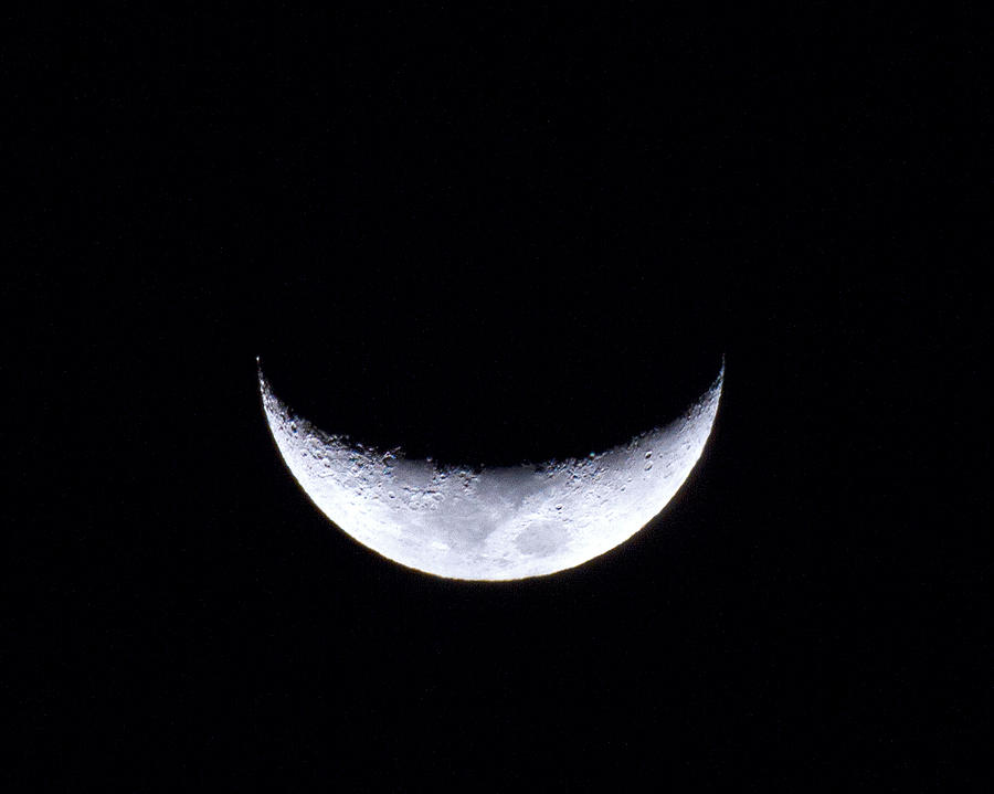 Waxing Crescent Moon Night 3 Photograph by Mark Andrew Thomas