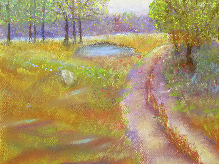 Way to the Pond Pastel by Loretta Luglio