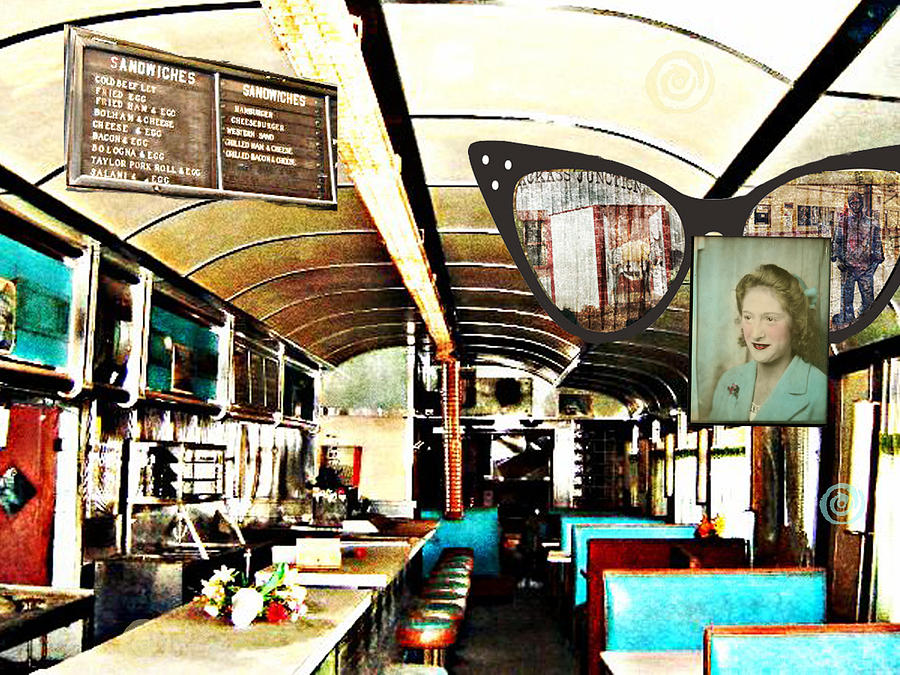 Vintage Digital Art - Wayne Junction Diner by Elisabeth Fitzhugh Vintage Digital Art - Wayne Junction Diner by Elisabeth Fitzhugh