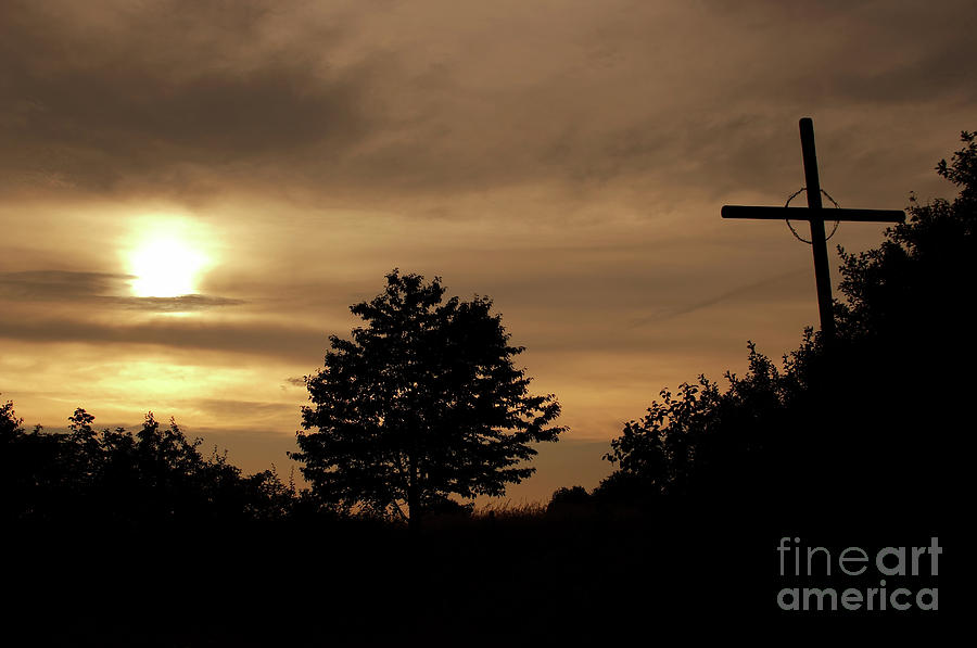 Wayside cross in the dusk Photograph by Michal Boubin
