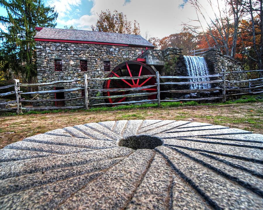 Wayside Inn Grist Mill Millstone Photograph by Toby McGuire