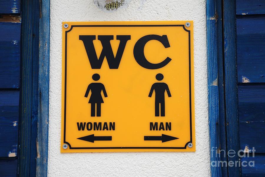 WC sign, Croatia Photograph by David Fowler
