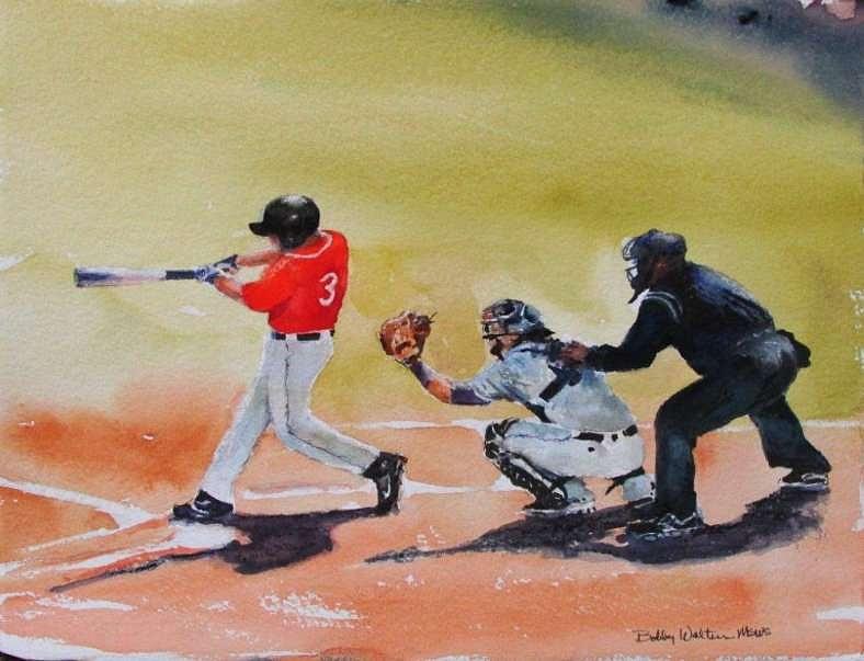 WCU at the plate Painting by Bobby Walters