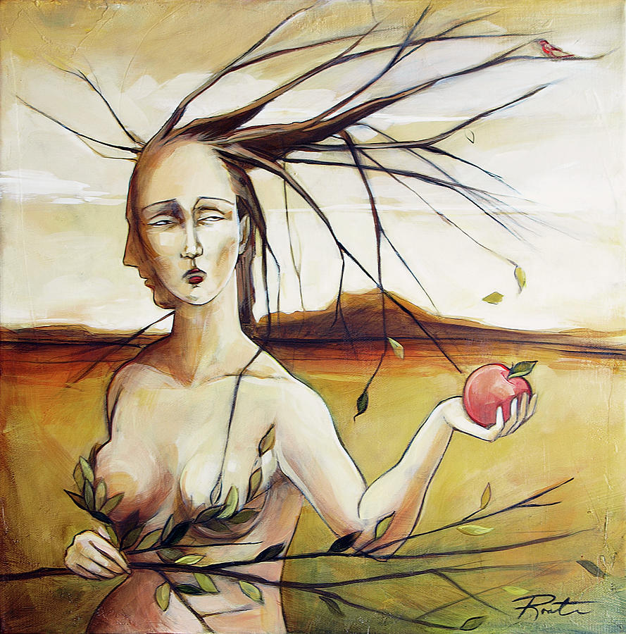 Apple Painting - We Carry Knowledge by Jacqueline Hudson