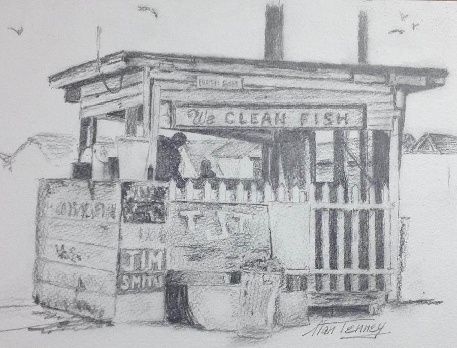 We Clean Fish Painting by Stan Tenney