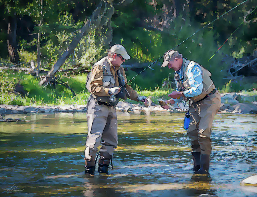 Trout Photograph - We Get By With a Little Help From Our Friends. by Phil And Karen Rispin