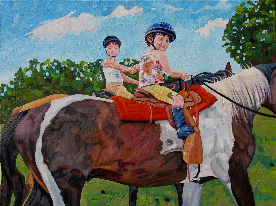 We Like Horses Painting by Phil Chadwick