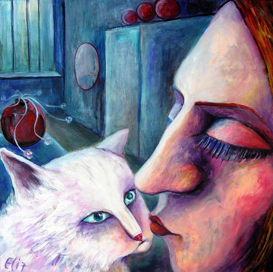 Cat Painting - We Shall Manage It My Angel... by Elisheva Nesis
