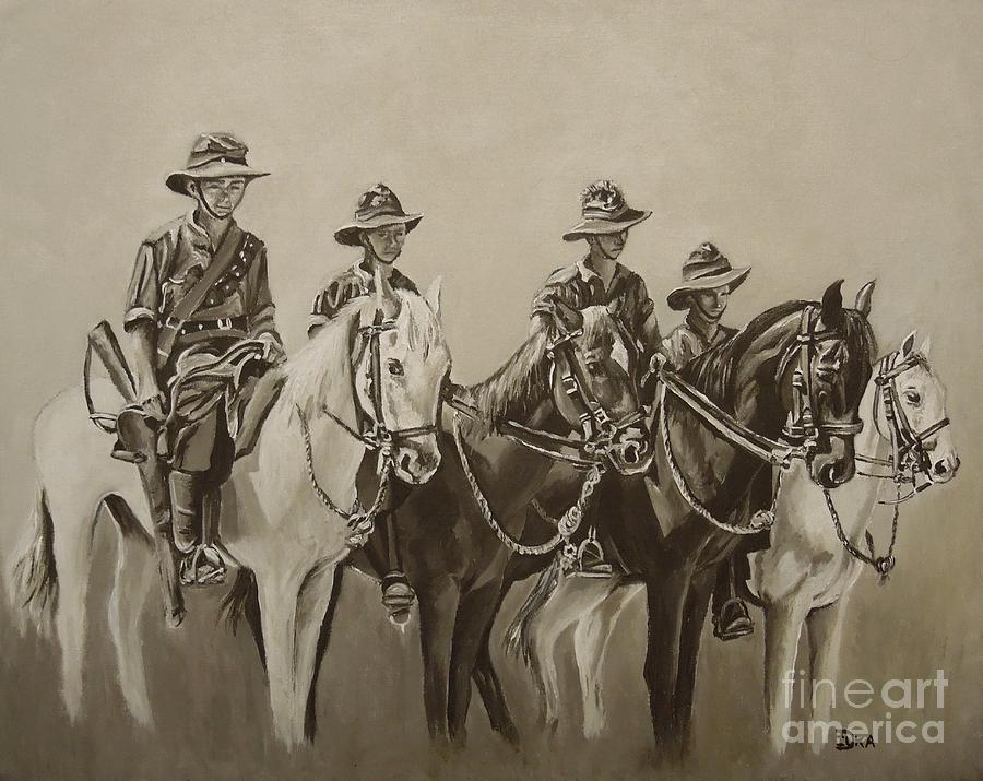 Horse Painting - We will remember them...  by Dianne  Ilka