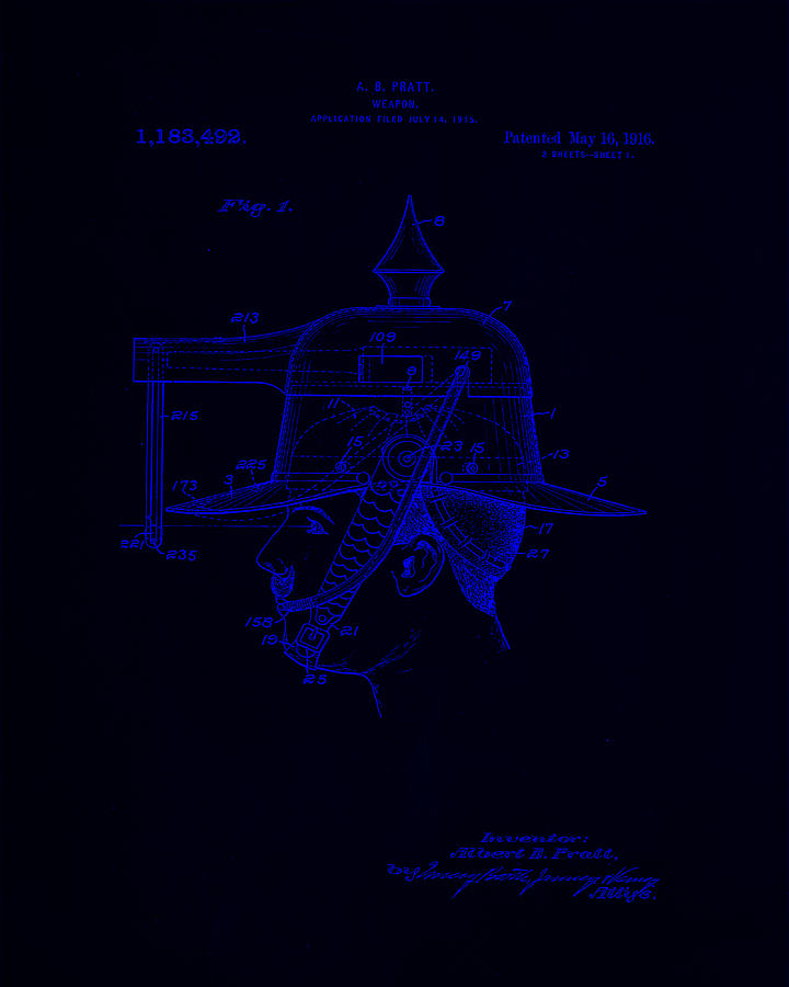 Weapon Patent Drawing 2f Mixed Media by Brian Reaves