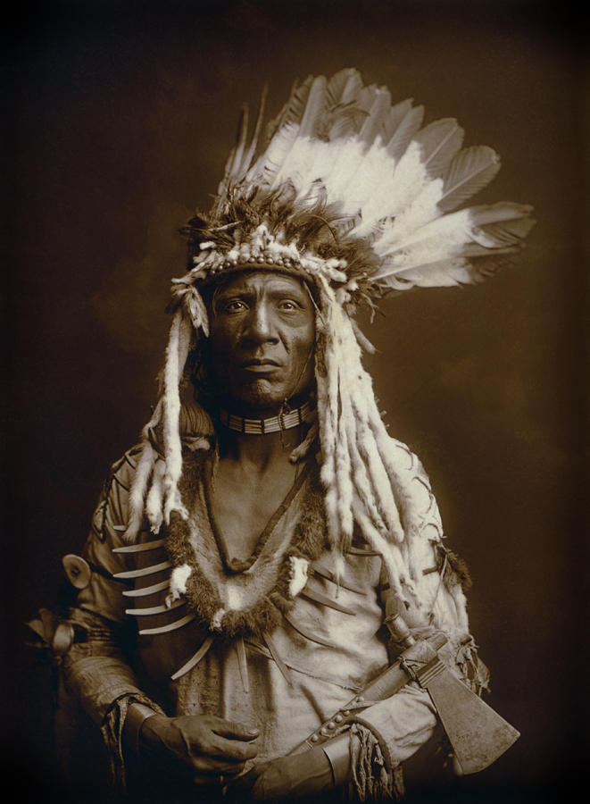 WEASEL TAIL of the Piegan Blackfeet Tribe 1900 Photograph by Daniel ...