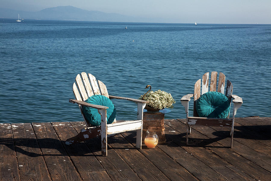 weathered adirondack chairs