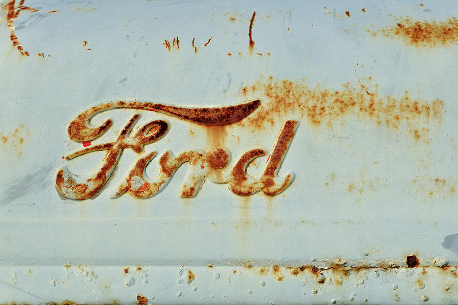 Weathered and Worn Ford Tractor Hood Photograph by Luke Moore