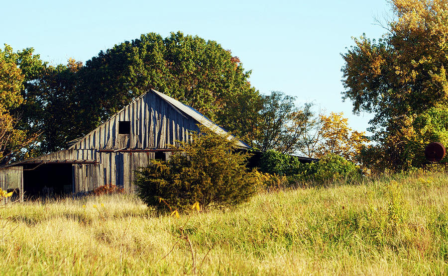 Weathered Barn in Fall Photograph by Cricket Hackmann