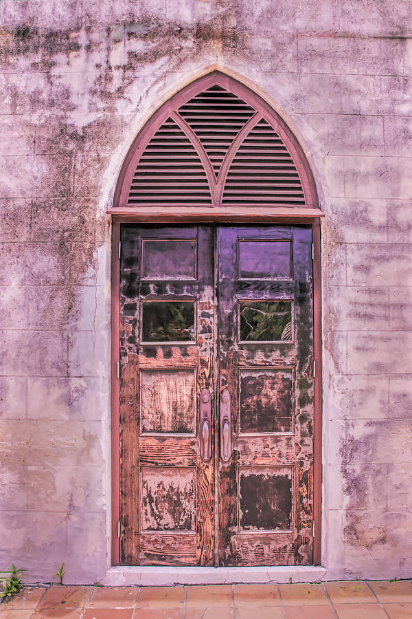 Weathered Church Door In Nassau Bahamas Photograph by Gary Slawsky