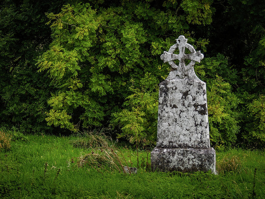 12th Century Photograph - Weathered Cross In Killone Abbey by James Truett 12th Century Photograph - Weathered Cross In Killone Abbey by James Truett