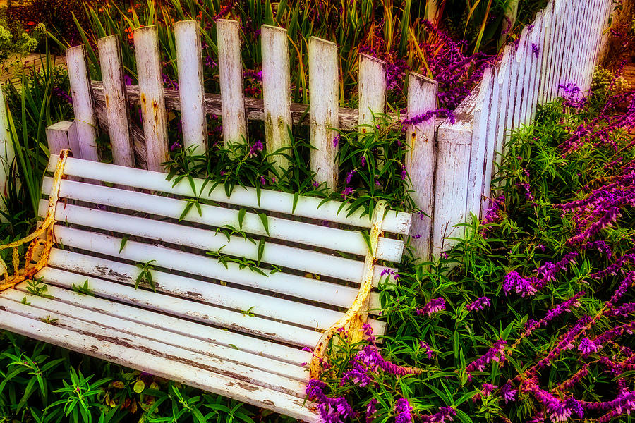 Weathered Garden Bench Photograph by Garry Gay