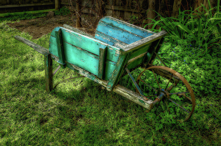 Weathered Garden Handcart  -  weatherdgardencartorton185162 Photograph by Frank J Benz