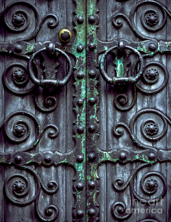 Bolt Photograph - Weathered Gothic Door by James Aiken