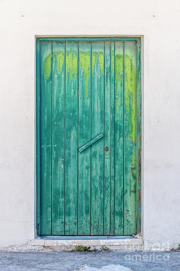 Weathered Green Door Photograph by Antony McAulay