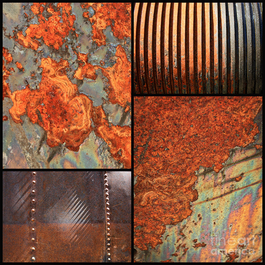 Abstract Photograph - Weathered Metal Collage 4 by Carol Groenen