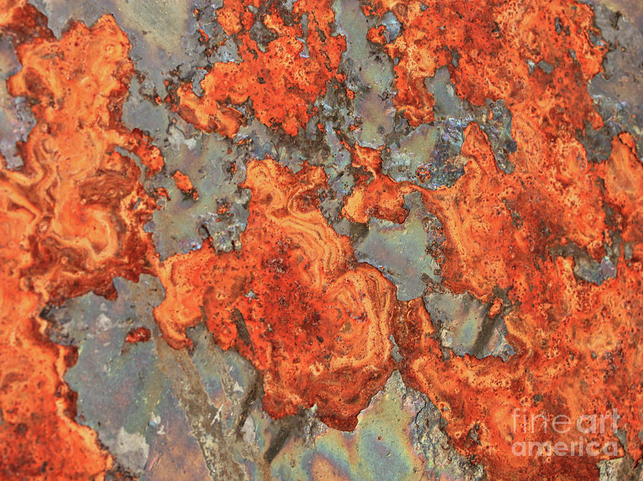 Weathered Metal Orange Oxidation Photograph by Carol Groenen