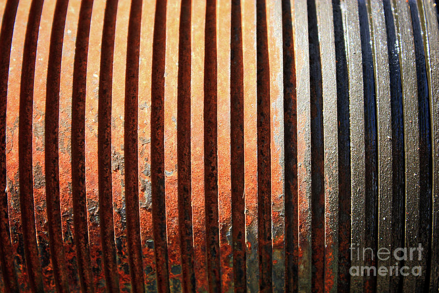 Weathered Metal with Rows Photograph by Carol Groenen