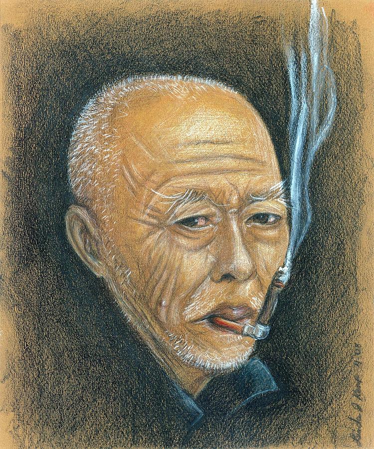 Weathered Oriental Smoker Painting by Linda Nielsen