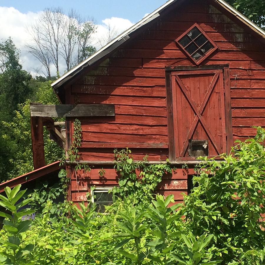 Weathered Red Barn - Catskill Photograph by Ellen Levinson